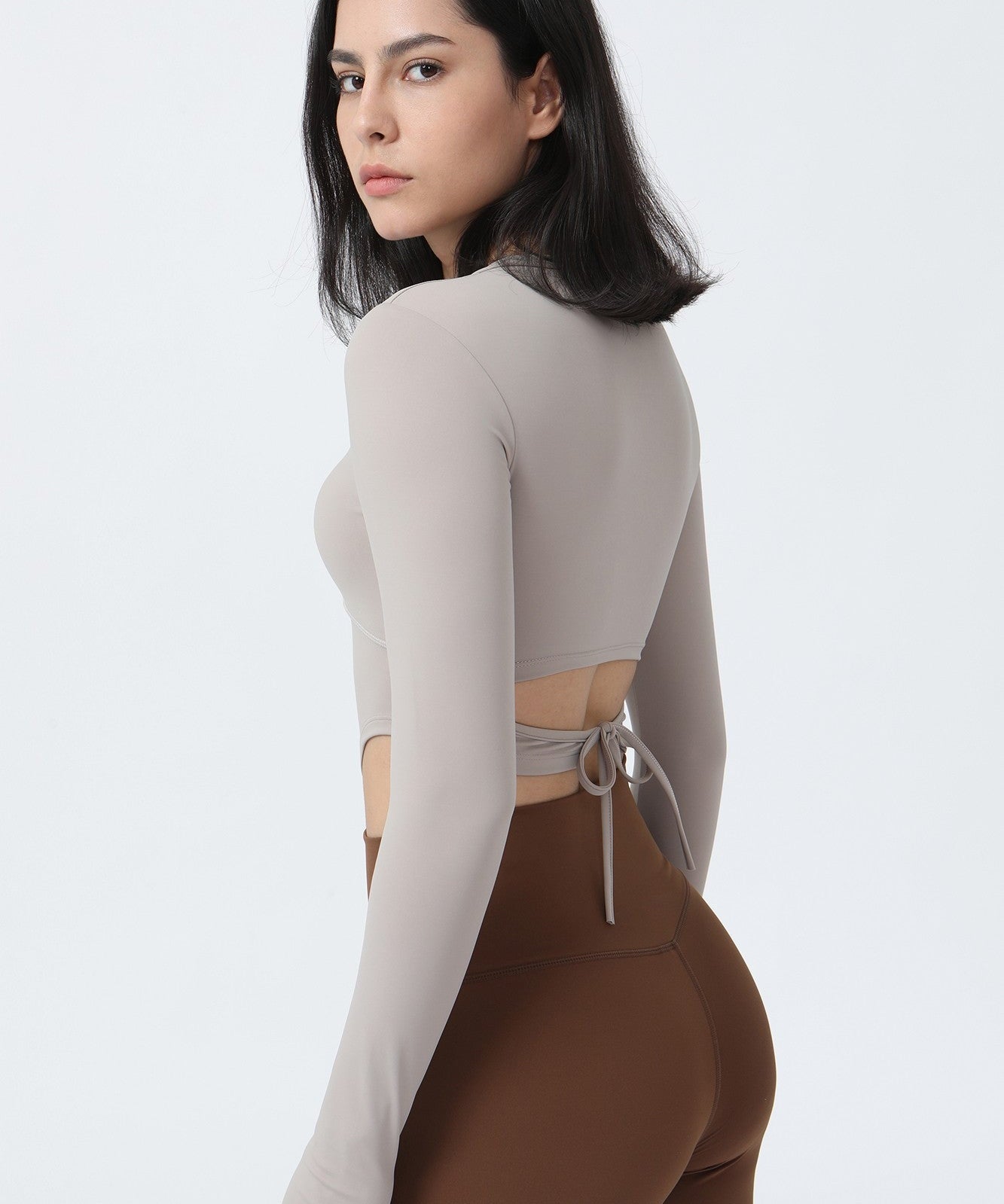 Long Sleeve Crop Shirt with Thumbholes by bornfocus