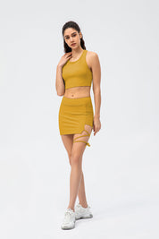 Ribbed Athletic Skirts with Bandage by bornfocus