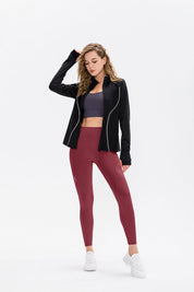 High-Waist Mesh Insert Ankle Leggings by bornfocus