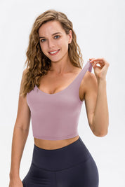 Longline Crop Tops Built in Bra by bornfocus