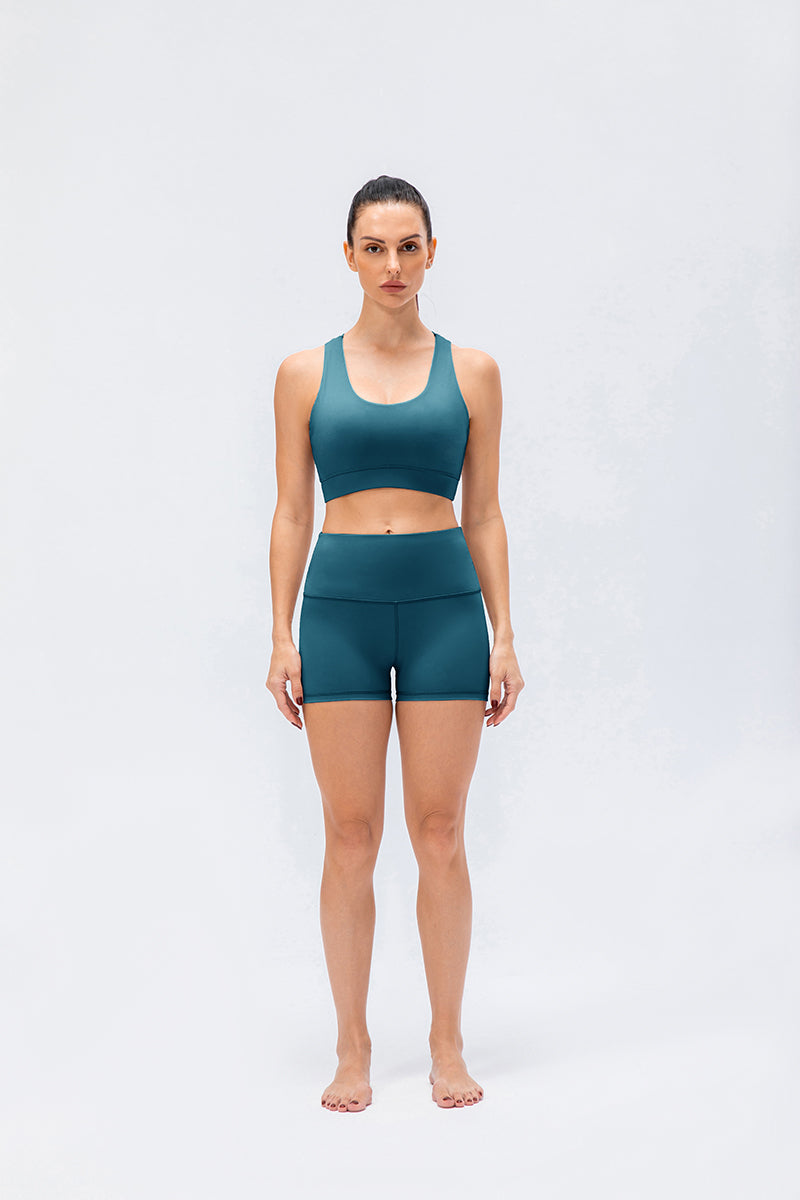 High-Rise Yoga Shorts by bornfocus