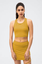 Ribbed Crop Tops Sleeveless Shirts by bornfocus