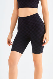 Checkerboard Sports Bra & Biker Shorts Activewear Set by bornfocus