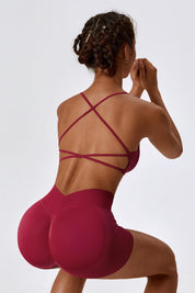 Chic Strappy Back Seamless Sports Bra by bornfocus