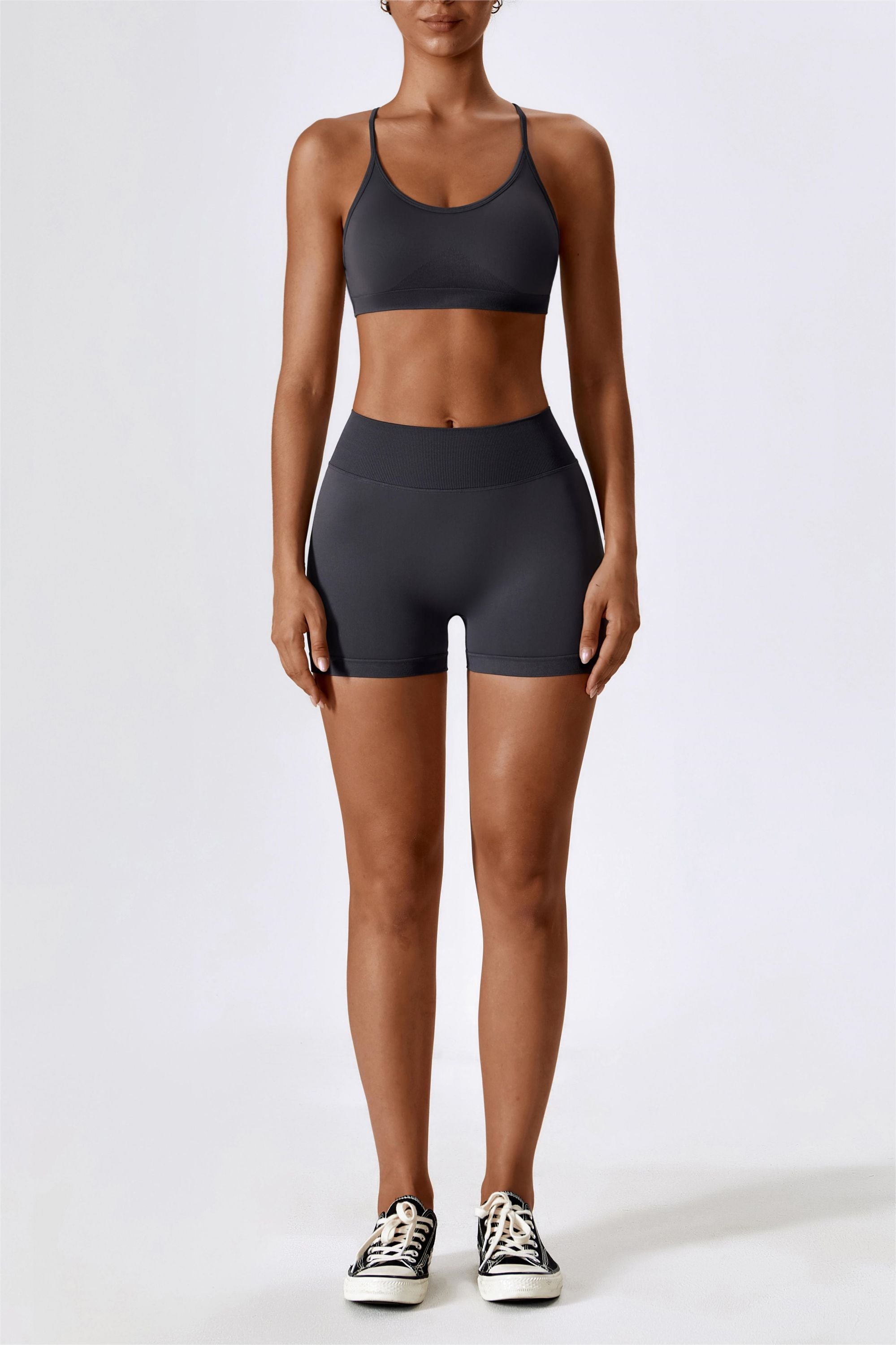 Chic Strappy Back Seamless Sports Bra by bornfocus