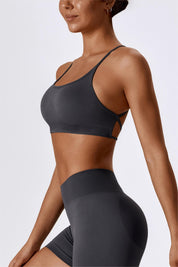 Chic Strappy Back Seamless Sports Bra by bornfocus