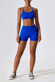 Chic Strappy Back Seamless Sports Bra by bornfocus