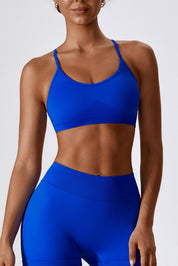 Chic Strappy Back Seamless Sports Bra by bornfocus