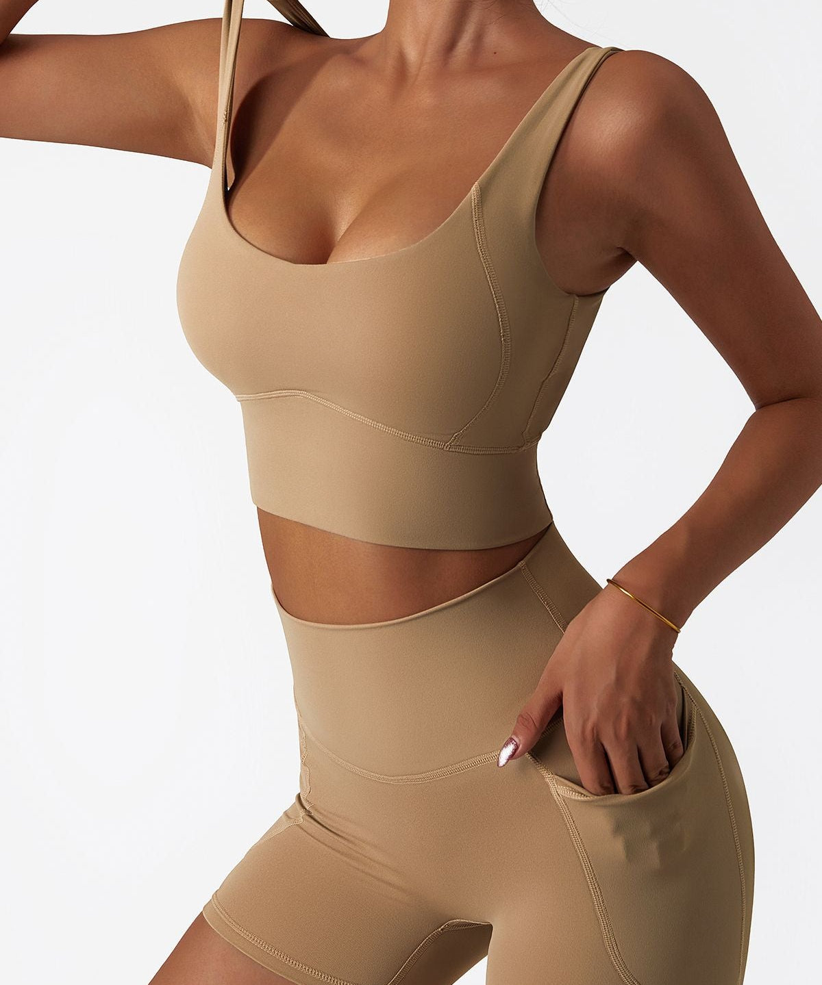 Longline Backless Sports Bra Top by bornfocus