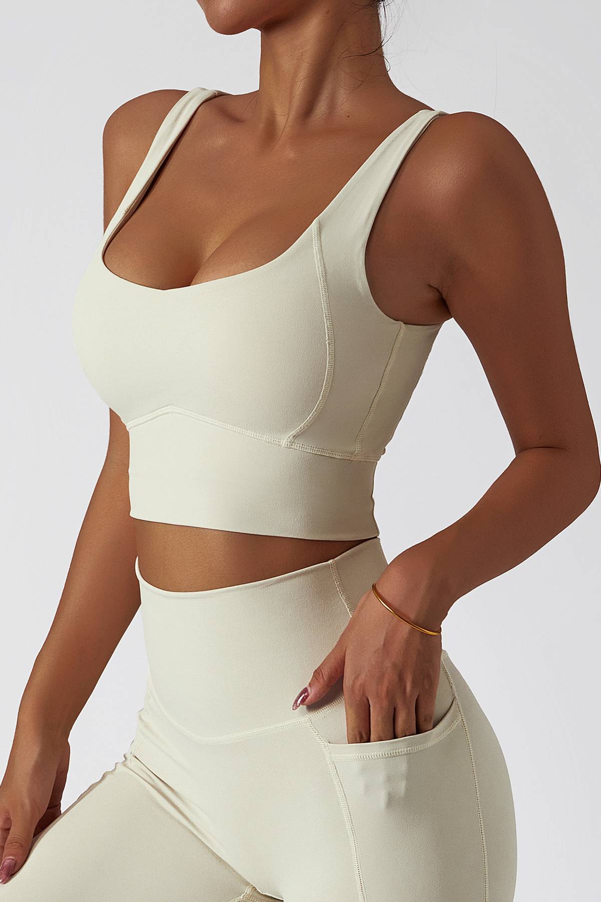 Longline Backless Sports Bra Top by bornfocus