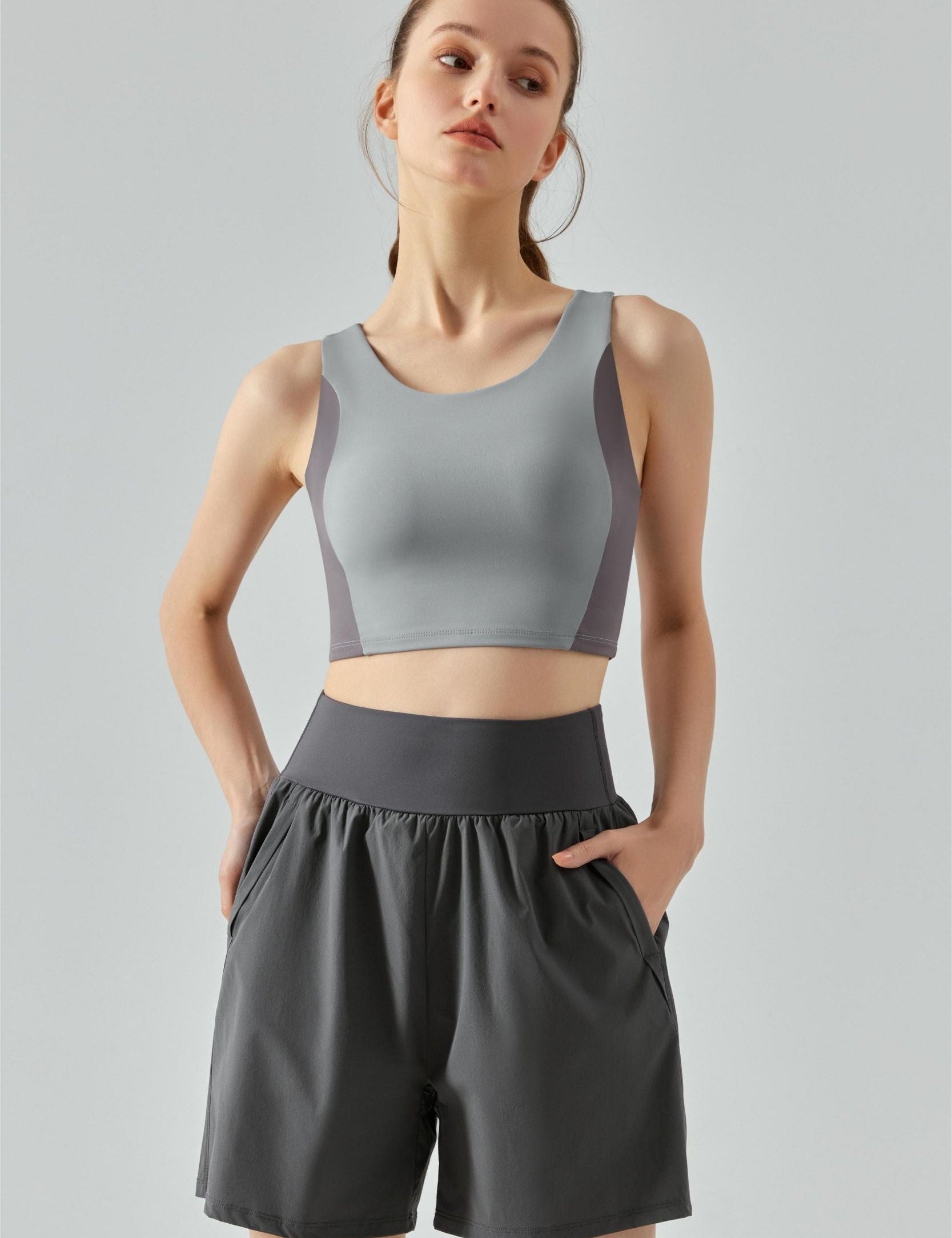 Color-Block Racerback Sports Bra by bornfocus