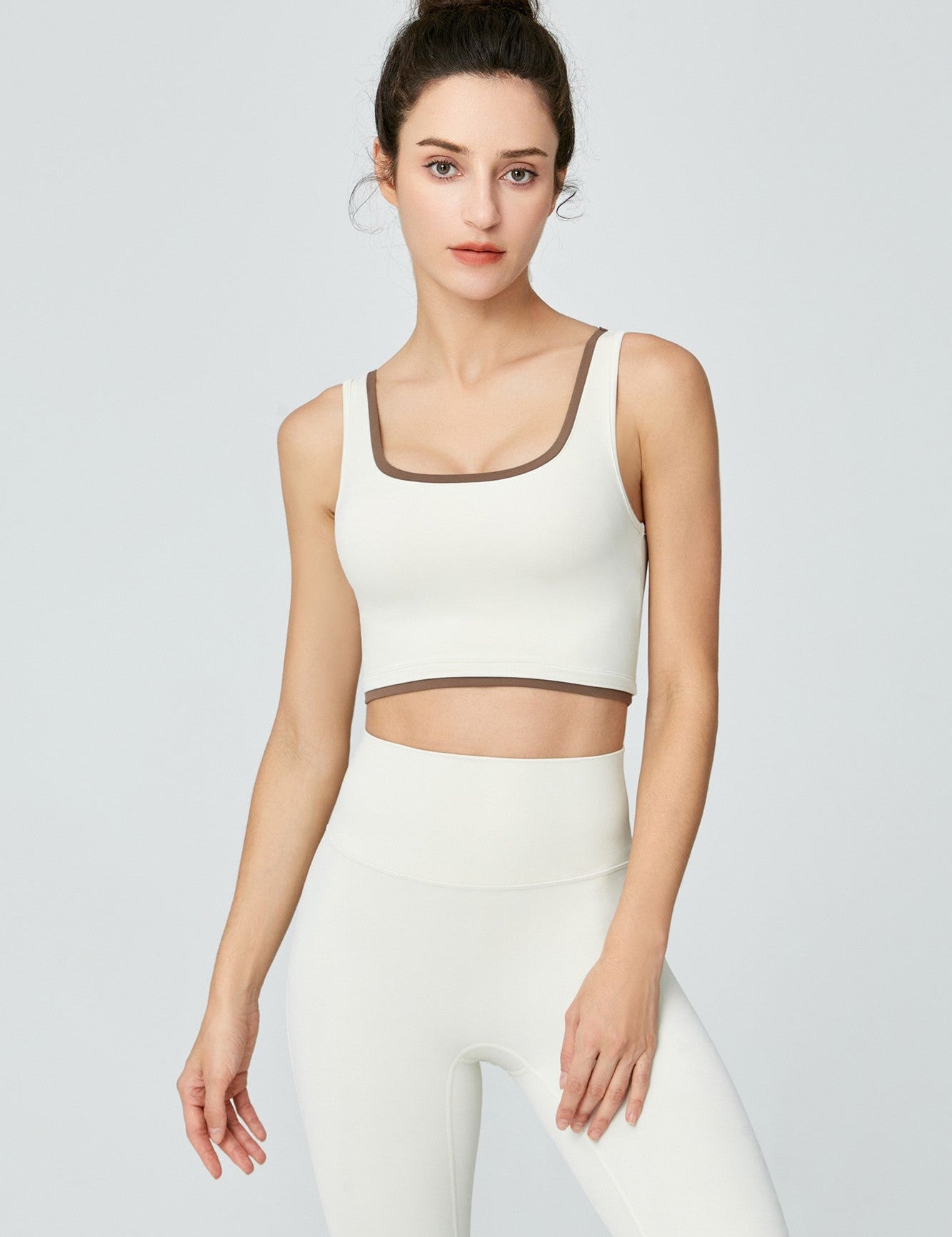 Contrast Edge Open Back Sports Bra by bornfocus