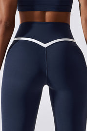 Contrast Trim V-Waist Gym Leggings by bornfocus