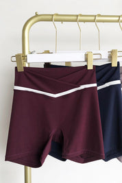 Contrast Trim V-Waist Gym Shorts by bornfocus