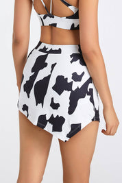 Cow Print Asymmetrical Mini Skirt by bornfocus