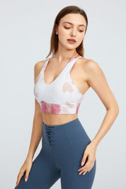 Cow Print Strappy Sports Bra by bornfocus