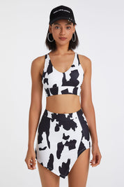 Cow Print Strappy Sports Bra by bornfocus