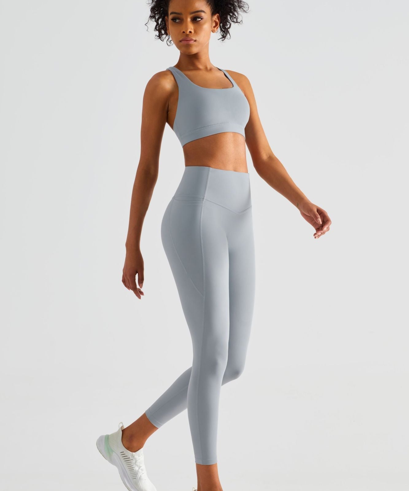 Crisscross Sports Bra & Yoga Leggings Activewear Set by bornfocus