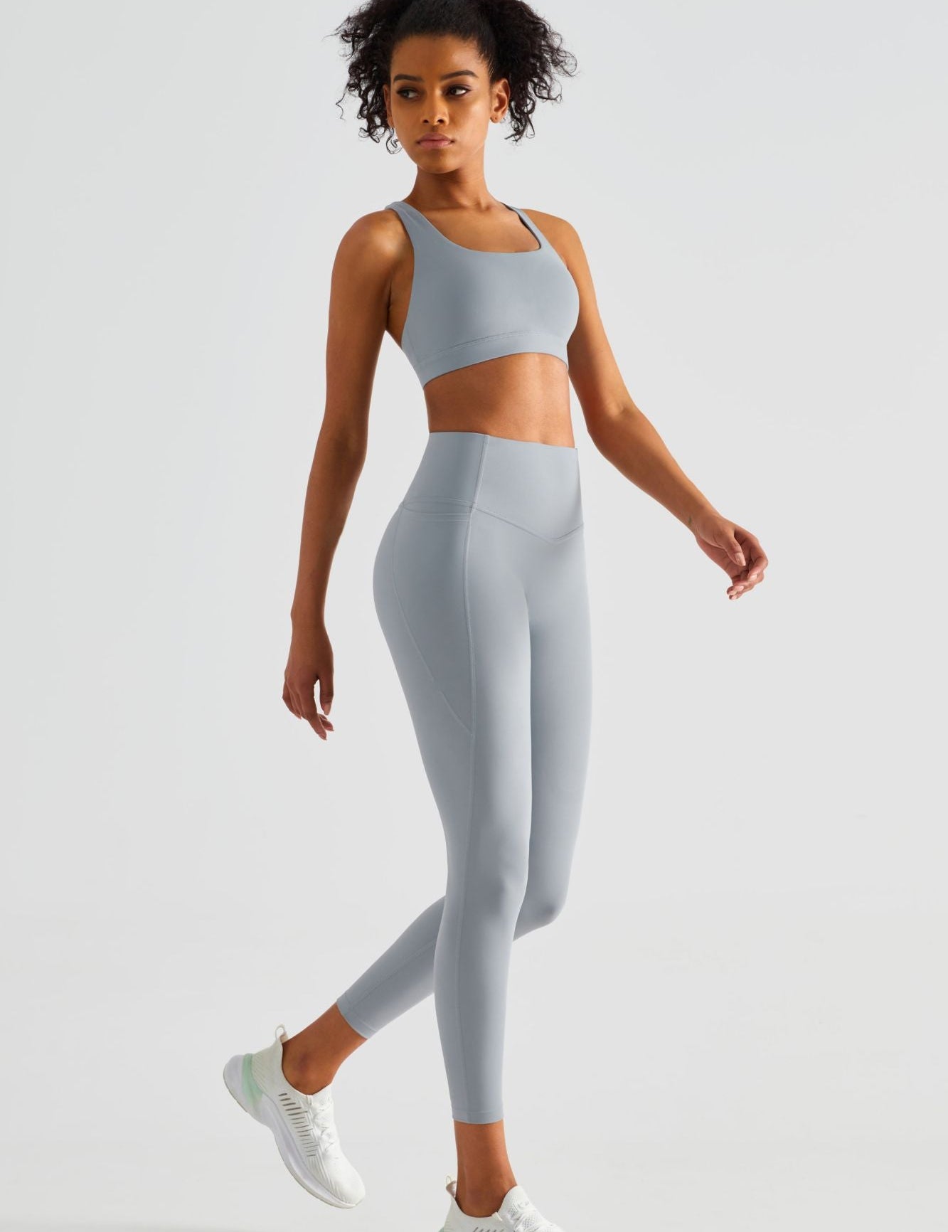 Crisscross Sports Bra & Yoga Leggings Activewear Set by bornfocus