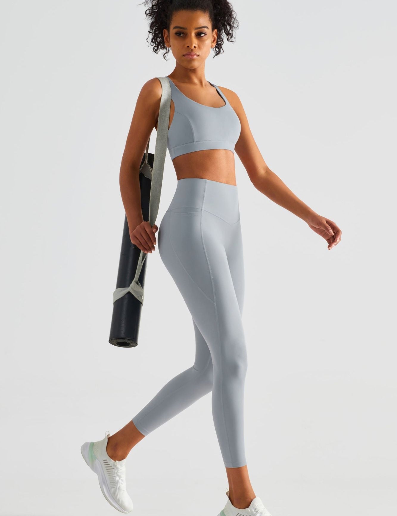 Strappy Sports Bra & Yoga Leggings Activewear Set by bornfocus