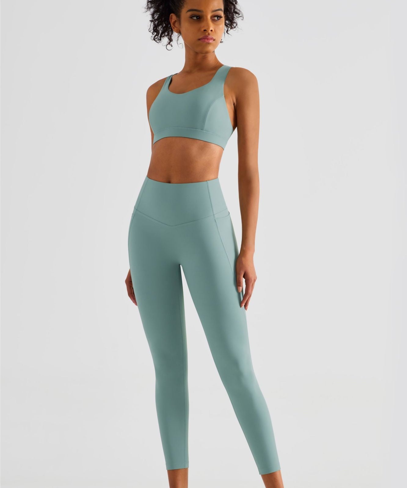 Strappy Sports Bra & Yoga Leggings Activewear Set by bornfocus