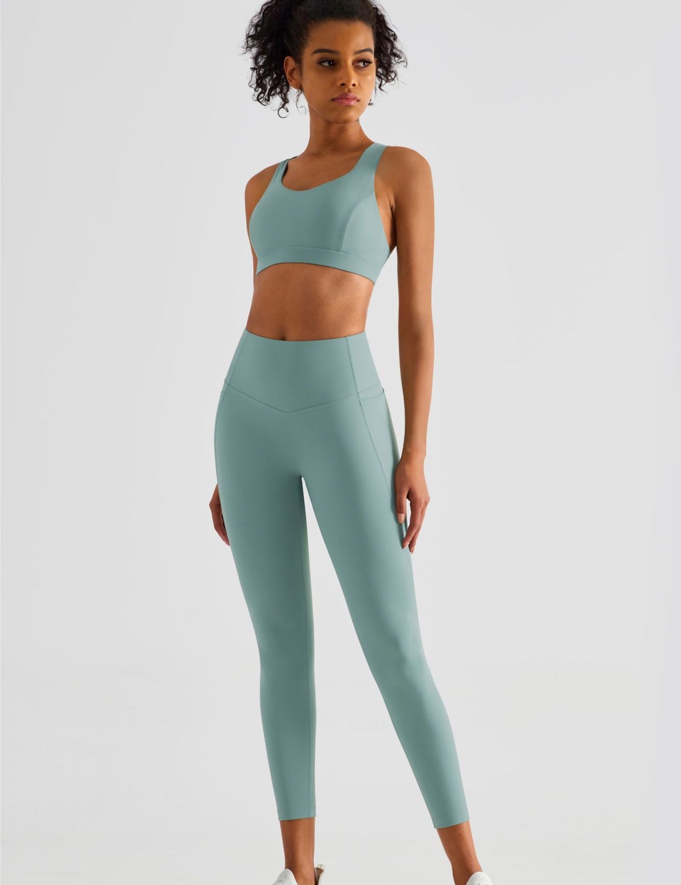 Strappy Sports Bra & Yoga Leggings Activewear Set by bornfocus