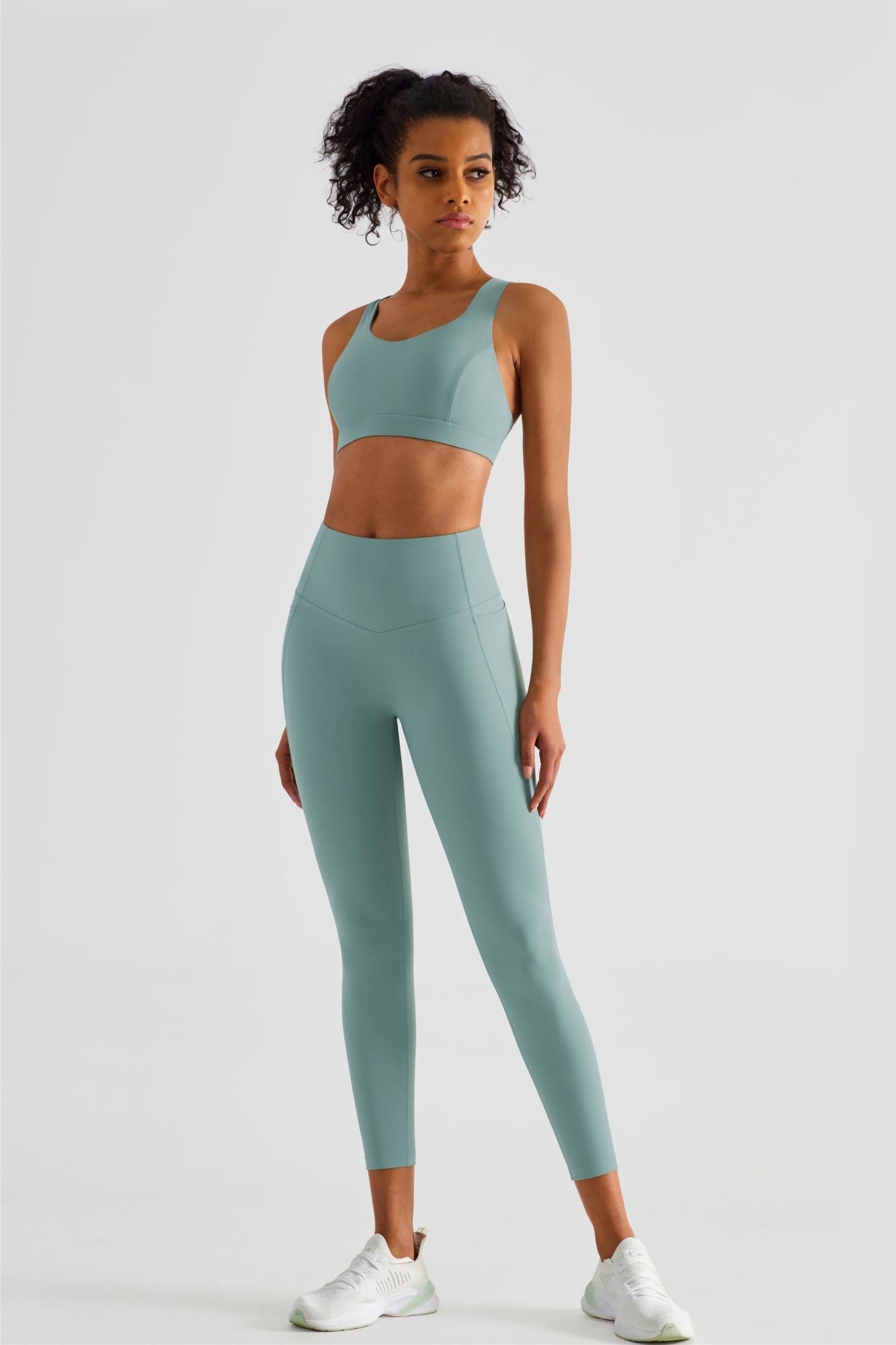 Strappy Sports Bra & Yoga Leggings Activewear Set by bornfocus