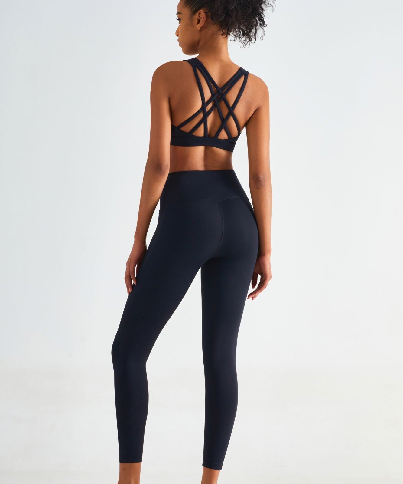 Strappy Sports Bra & Yoga Leggings Activewear Set by bornfocus