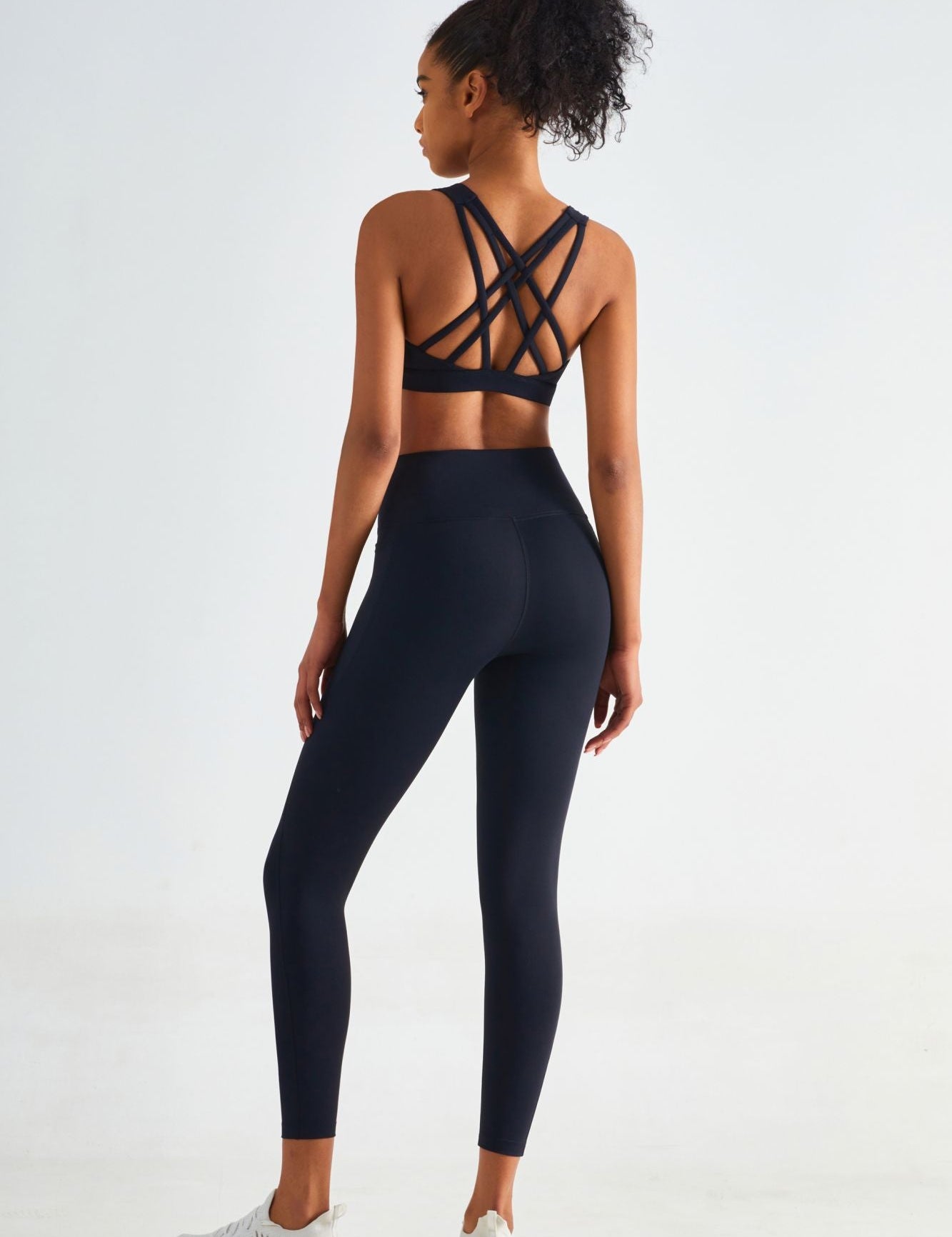 Strappy Sports Bra & Yoga Leggings Activewear Set by bornfocus