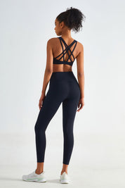 Strappy Sports Bra & Yoga Leggings Activewear Set by bornfocus