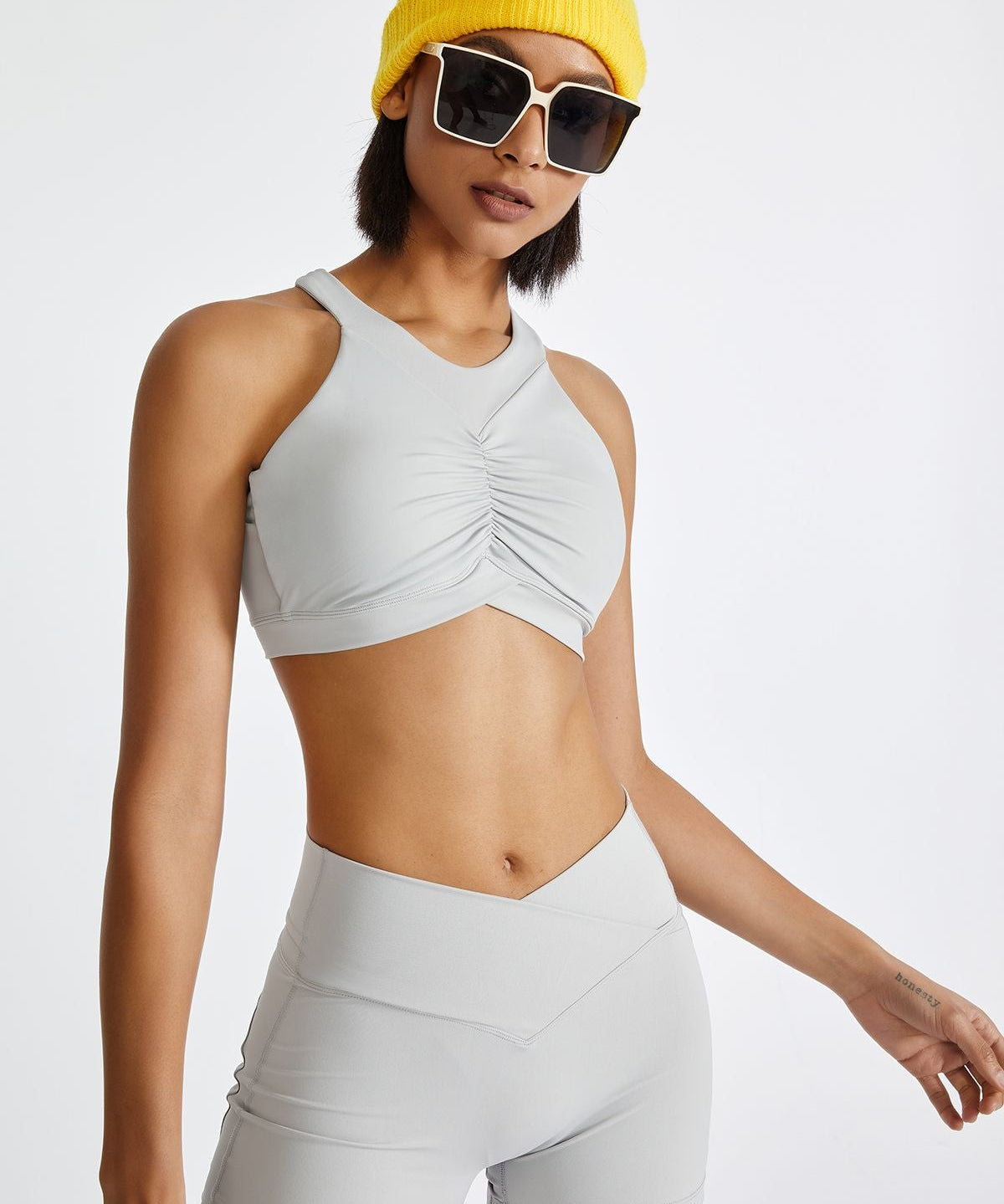 Cross Straps Cutout Back Sports Bra by bornfocus