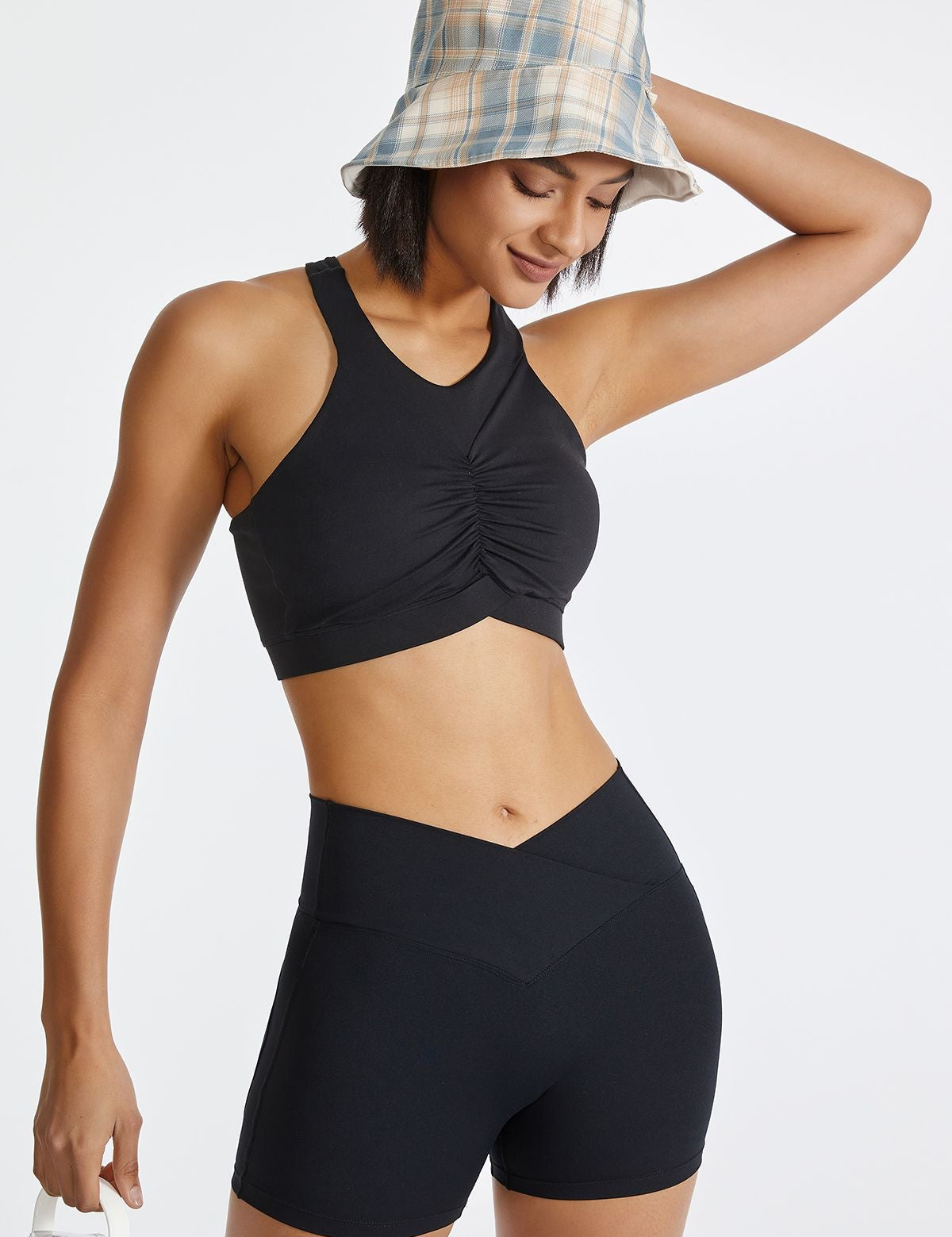 Cross Straps Cutout Back Sports Bra by bornfocus