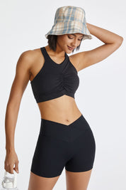 Cross Straps Cutout Back Sports Bra by bornfocus