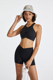 Cross Straps Cutout Back Sports Bra by bornfocus