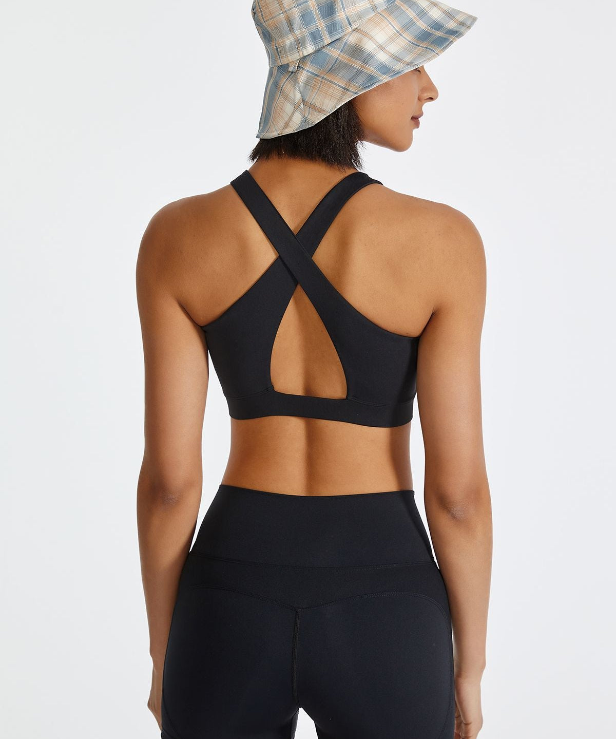 Cross Straps Cutout Back Sports Bra by bornfocus