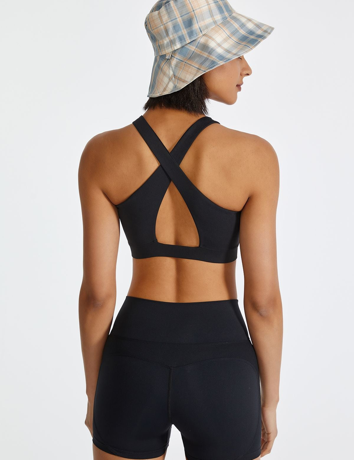 Cross Straps Cutout Back Sports Bra by bornfocus