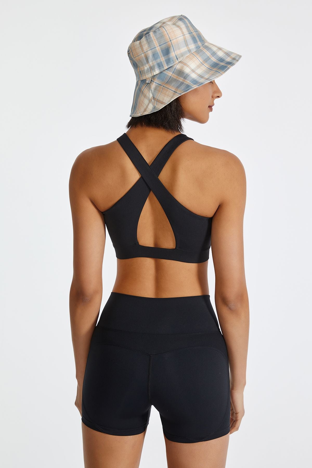 Cross Straps Cutout Back Sports Bra by bornfocus