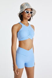 Cross Straps Cutout Back Sports Bra by bornfocus