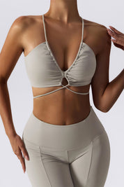 Criss Cross Straps with Drawstring Sports Bra by bornfocus