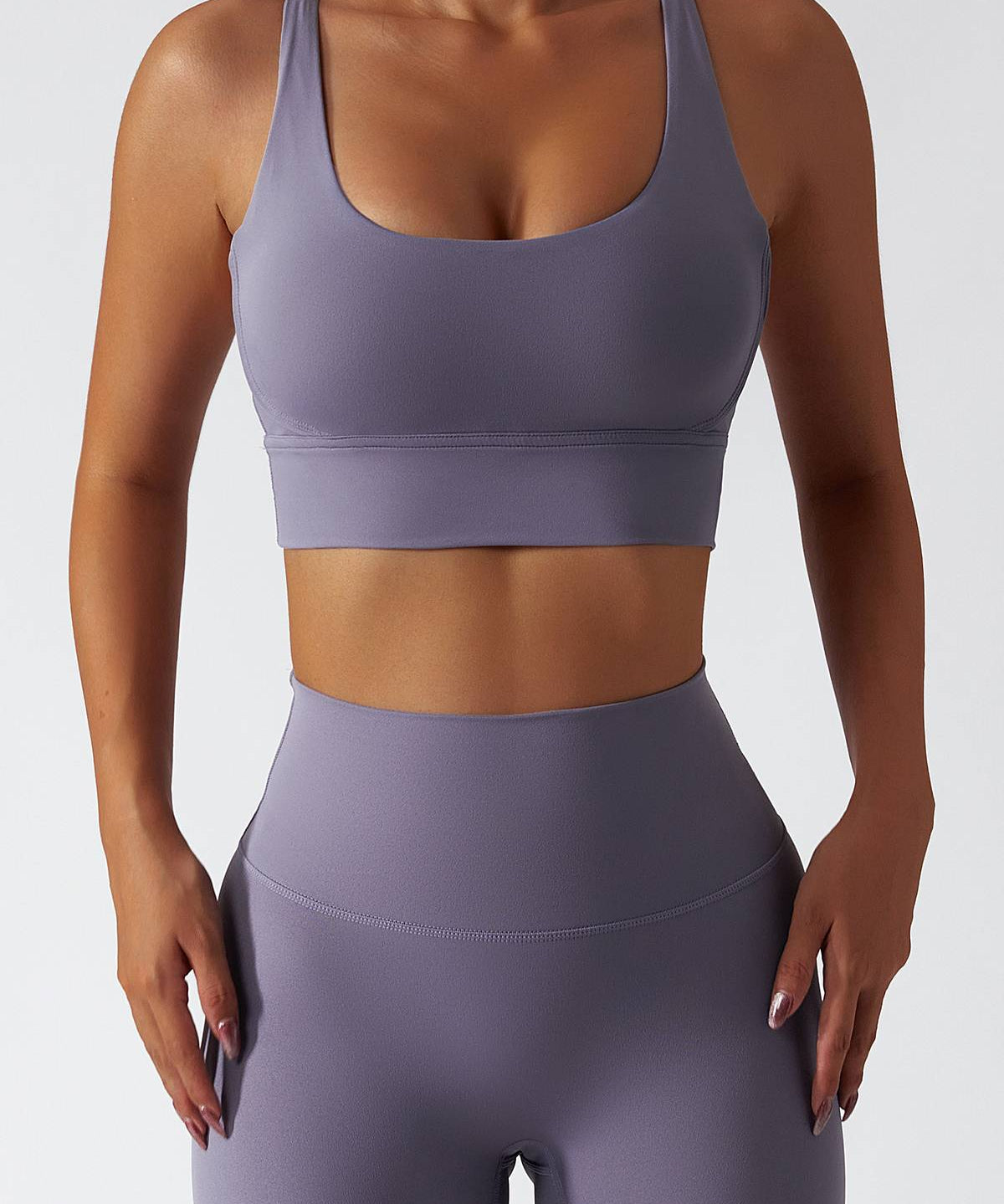 Strappy Crossover Back Sports Bra by bornfocus