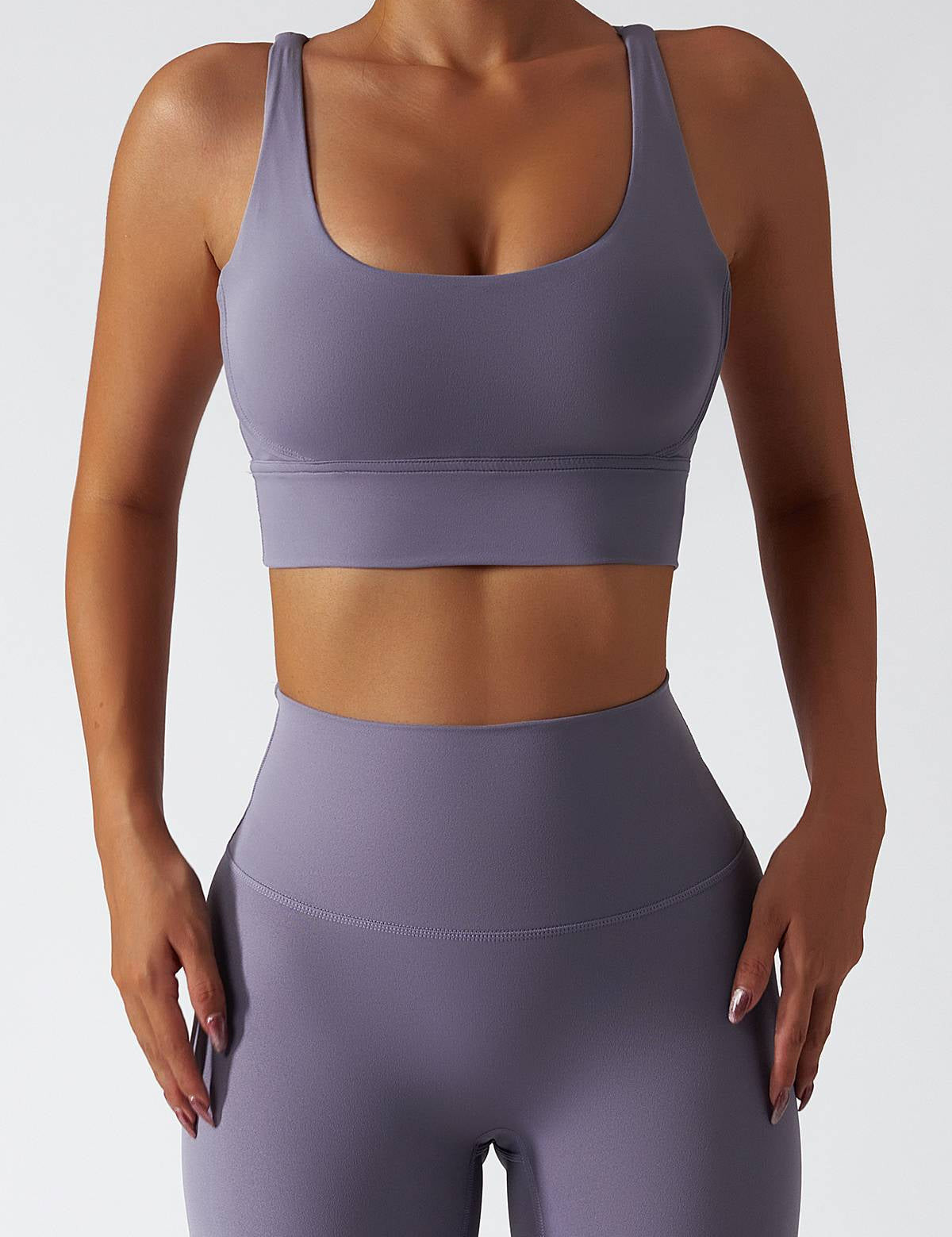 Strappy Crossover Back Sports Bra by bornfocus