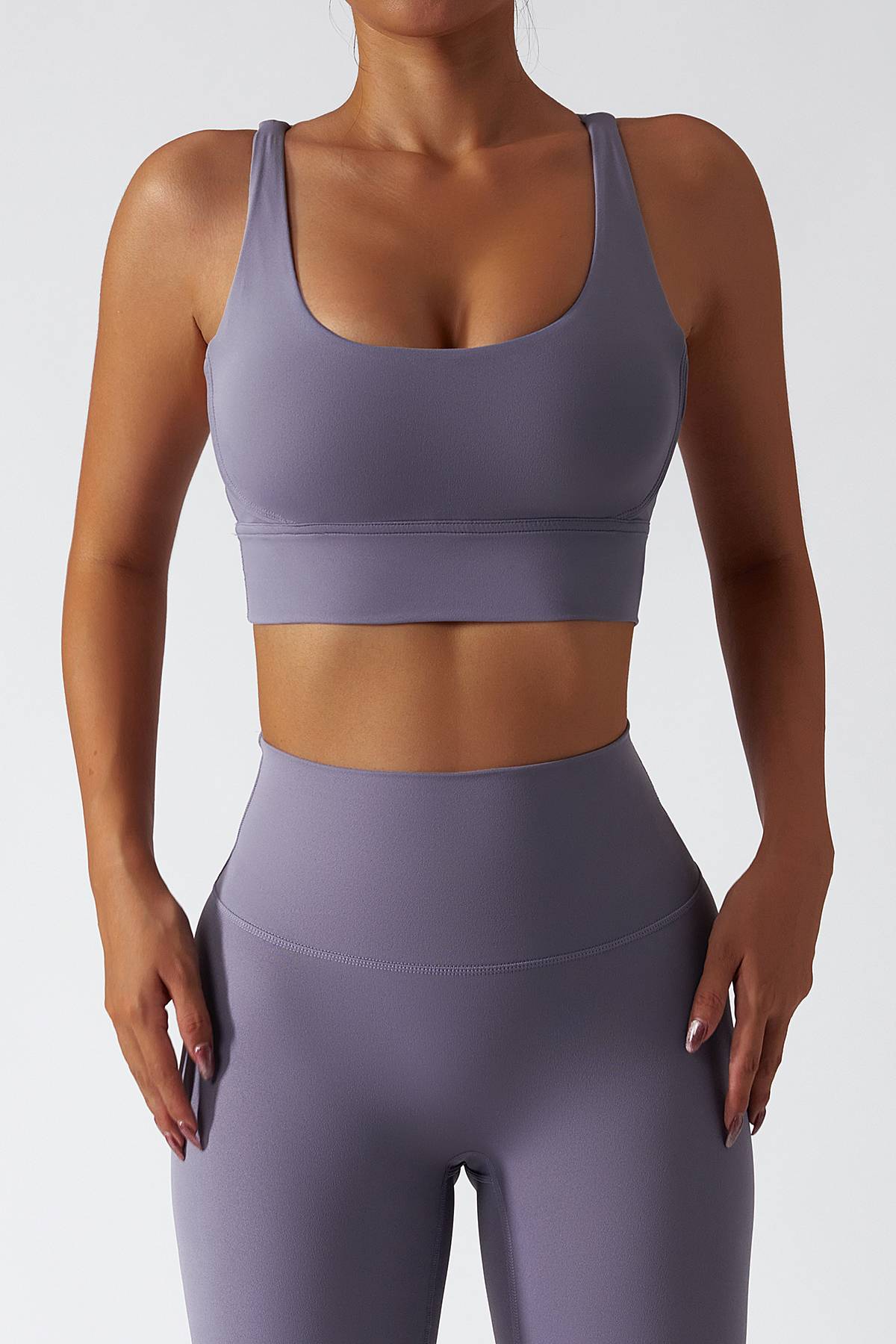 Strappy Crossover Back Sports Bra by bornfocus