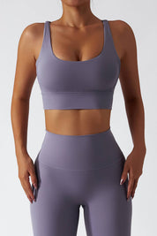 Strappy Crossover Back Sports Bra by bornfocus