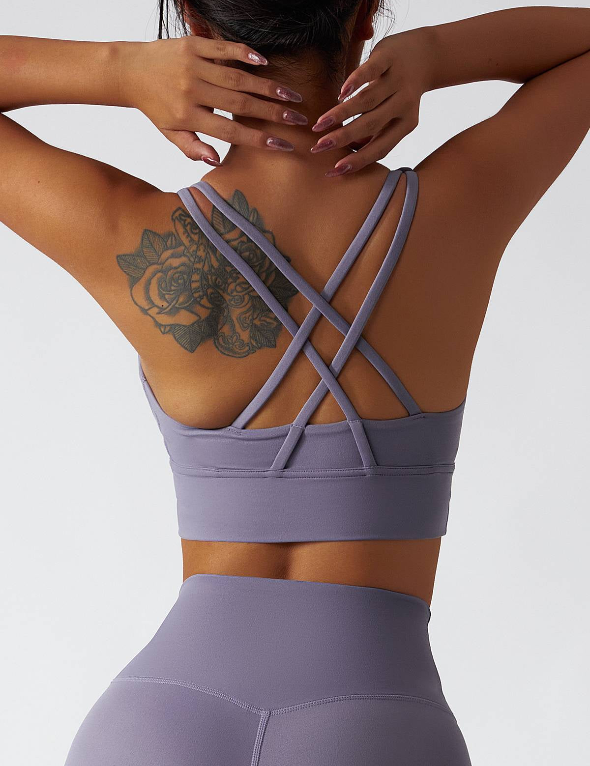 Strappy Crossover Back Sports Bra by bornfocus