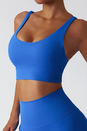 Strappy Crossover Back Sports Bra by bornfocus