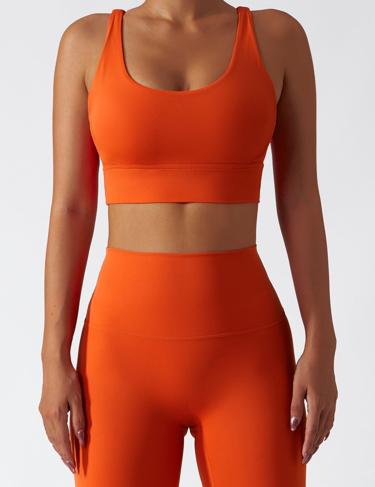 Strappy Crossover Back Sports Bra by bornfocus