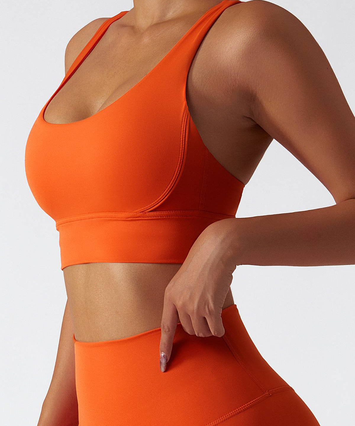 Strappy Crossover Back Sports Bra by bornfocus