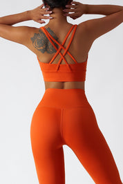 Strappy Crossover Back Sports Bra by bornfocus