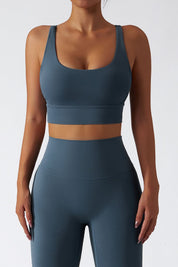 Strappy Crossover Back Sports Bra by bornfocus