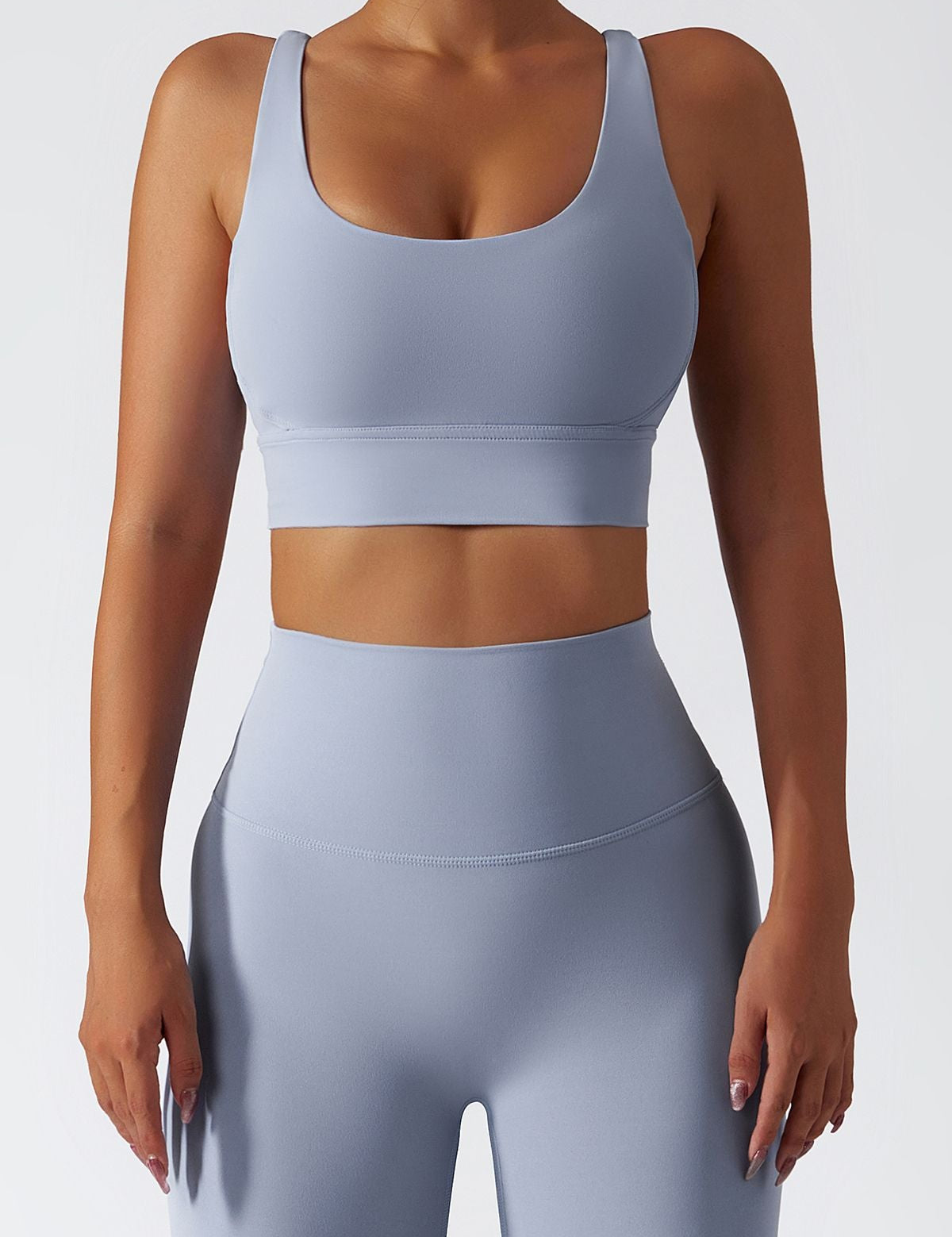 Strappy Crossover Back Sports Bra by bornfocus